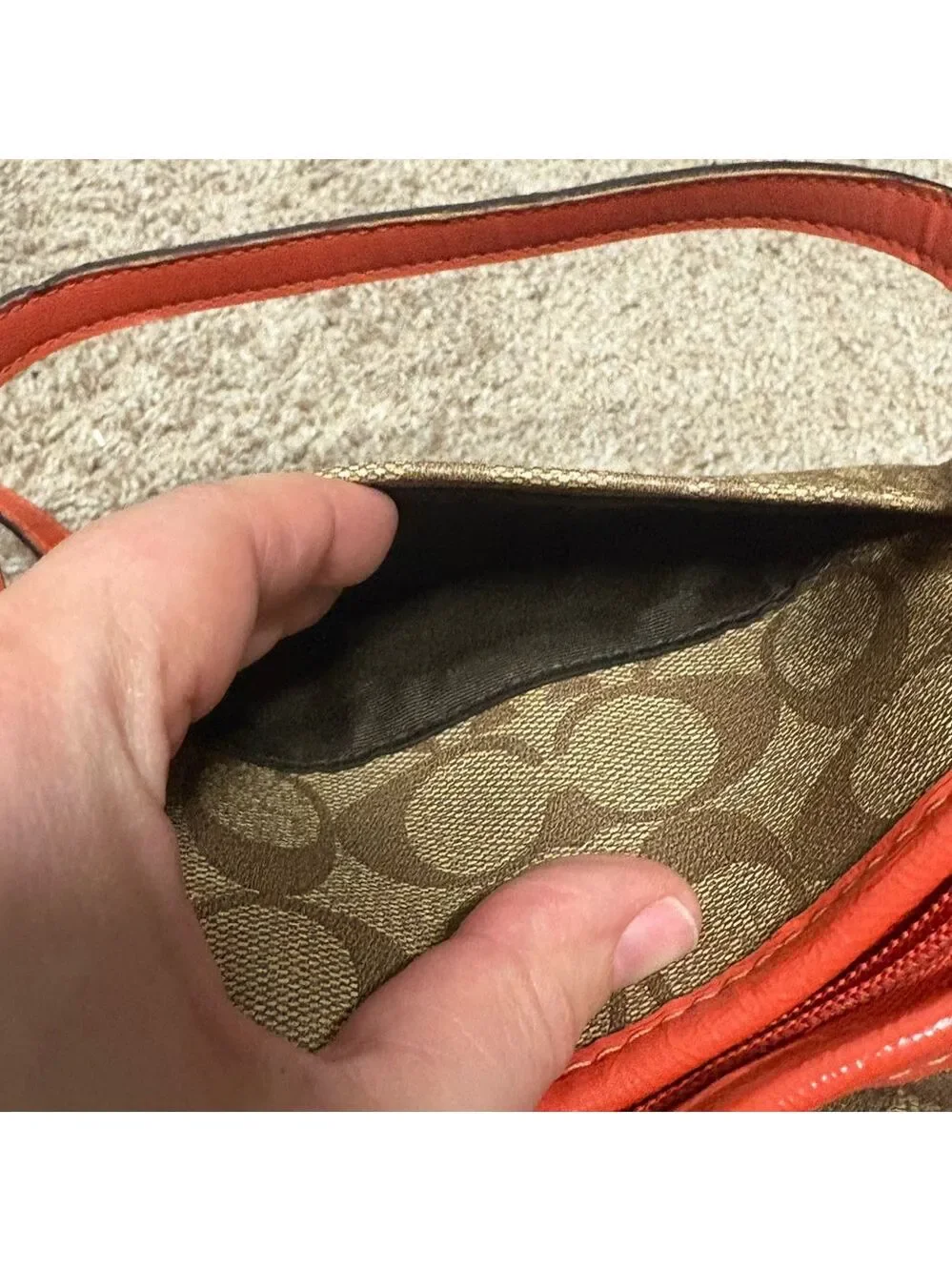 Coach Peyton bag shoulder tote crossbody purse 2012 brown orange clean authentic